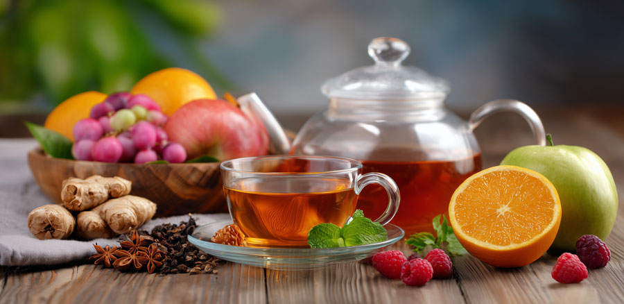 Té verde y fruta