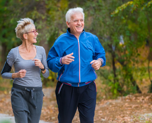 Elder couple jogging