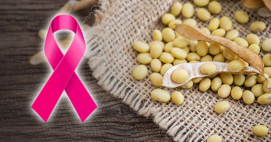 Soy beans and pink ribbon