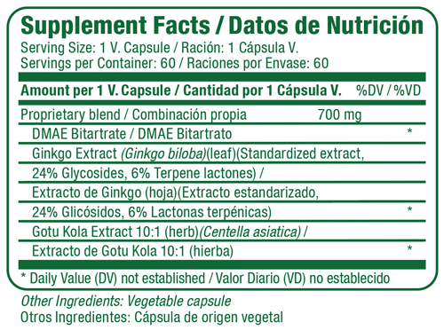 Memorix Supplement Facts