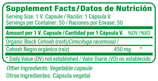 Black Cohosh Supplement Facts