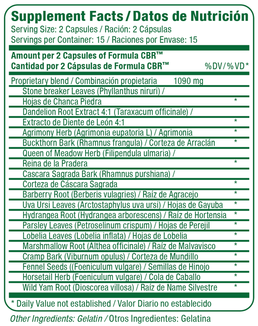 Formula CBR Supplement Facts