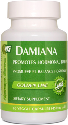 Damiana capsules bottle