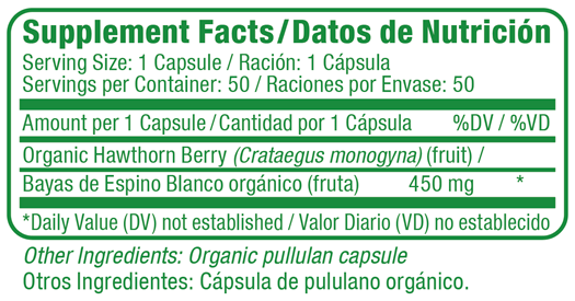 Hawthorne Berries Supplement Facts