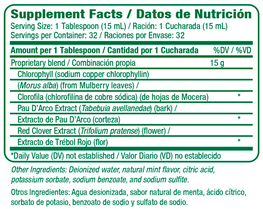 Chlorophyll Complex Supplement Facts
